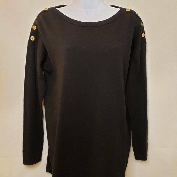 MICHAEL Michael Kors Sweaters - Michael Kors Black Sweater w/Buttons on shoulder